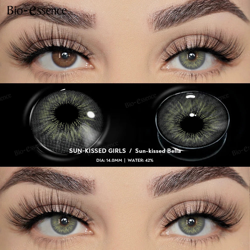 Qfdian Contact Lenses for Eyes Natural Beauty Pupils  Eyes Lenses Korean Brown Contacts 2PCS 1Year Fashion Green Pupilentes