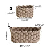Qfdian  Woven Basket Cotton Rope Storage  Sundries Clothing Cosmetic Organizer Book Toy Desktop Storages Nordic Style Home Decor