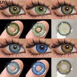 Qfdian  1Pair Fashion Big Lenses Colored Contact Lenses for Eyes Beauty Blue Eyes Lenses Natural Green Pupils Brown Grey Lens
