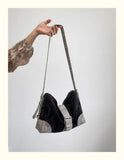 Qfdian Vintage Luxury Design Fashion Handbags Y2k Aesthetic Patchwork All Match Shoulder Bag Casual Streetwear Trendy Crossbody Bags