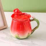 Qfdian Ceramic Rose Coffee Cup Saucer Exquisite Butterfly Kettle Afternoon Camellia Flower Teacup Flower Decoration Milk Coffee Cup New