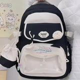Qfdian  Fashion Transparent Sweet Kawaii Backpack High-capacity Y2k Aesthetic Schoolbag Women Students Contrast Color Patchwork Ita Bags
