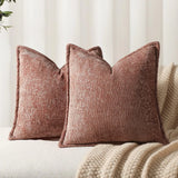 Qfdian  Ins Nordic Cushion Cover Thickened Chenille Throw Pillow Covers Green Decorative 45x45/50x50/65X65cm Sofa Bed Living Room Decor