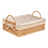 Qfdian Woven Storage Baskets Kitchen Organizer Handwoven with Handles Cosmetic Box for Breakfast Fruit Bedroom Bathroom Home Decorative