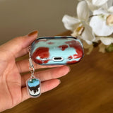 Qfdian Cartoon Cute Amber Blue Clear Soft Earphone Case For AirPods 4nd Air Pods 3 Pro 2 With Keychain Fall Prevention Protective Cover
