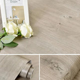 Qfdian 40cm x3m Wood Grain DIY Home Decor Waterproof Wall Stickers Self Adhesive PVC Wallpaper Bedroom Wardrobes Cabinets Sticker