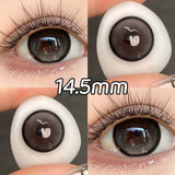 Qfdian  2PCS/Pair Pearl Series Color Contact Lenses For Big Eyes Beauty Blue Makeup Lens 14.5mm Purple Pupils Cute Black Lens