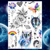 Qfdian  Ankle Flora Cherry Lavender Flash Fake Waterproof Tattoos Temporary Women Arm Chest Tattoo Stickers Body Art Custom Tatoos