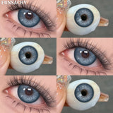 Qfdian  2pcs Color Brown Contact Lenses for Eyes Fashion Natural Gray Softlens Eye Makeup Contacts Yearly Cosmetic Color Lens