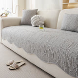 Qfdian  Modern Minimalist Sofa Cover Irregular Shape Edge Cooling New Summer Light Luxury Ice Silk Mat Seat Cushion Sofa Slipcover