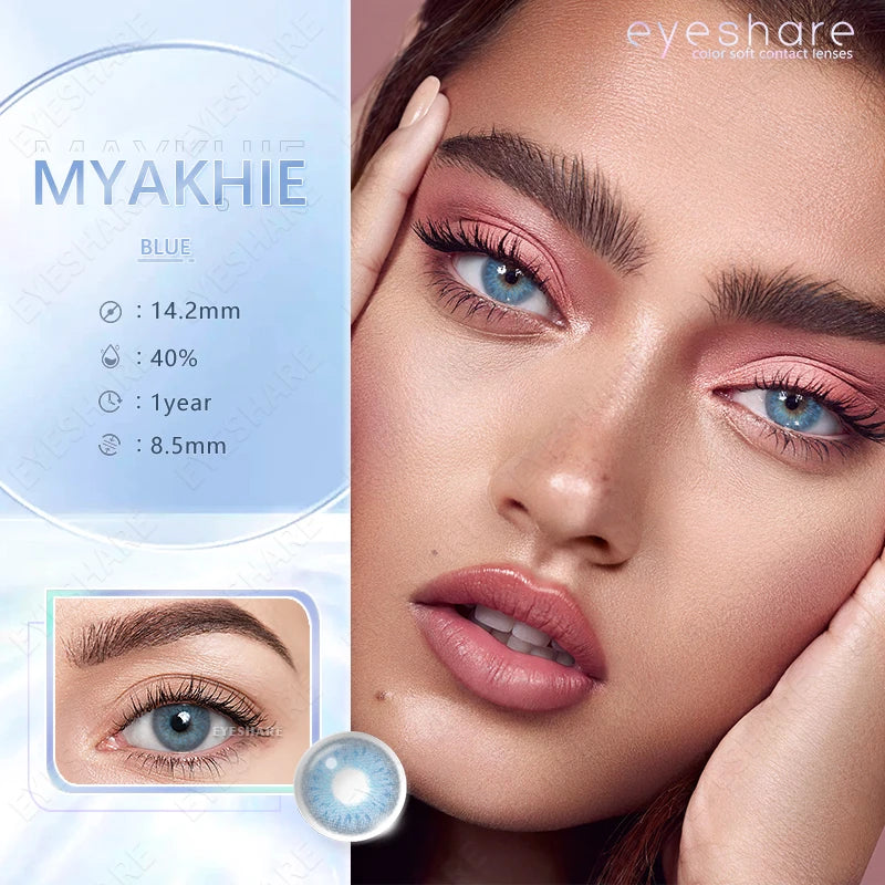 EYESHARE 1Pair Color Contact Lenses Colored Contacts for Eyes Brown Colorful Eyes Lenses Yearly Cosmetic Makeup Eye Contact Lens