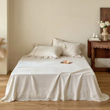 Qfdian  4Pcs Bedding Set Cotton Linen French Ruffles Quilted Duvet Cover With Bed Sheet Or Quilted Bedspread Pillowcases Home Textiles