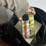Qfdian Laser Contrasting Striped Ring Buckle Suitable For Iphone 16 15 Phone Case 14 Pro Max Hard Case