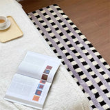 Qfdian Ins Style Checkerboard Flocking Bedside Carpet Bedroom Living Room Decorative Floor Mat Bathroom Absorbent Non-Slip Foot Mat