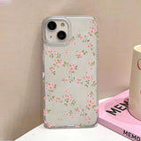 Qfdian Aesthetic Cute Flower Phone Case For iPhone 14 15 Pro 13 12 16 11 Pro Max Plus 12 Mini Slim Silky Skin Matte Flower Back Cover