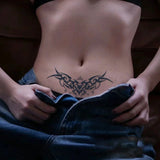 Qfdian  Sexy temporary stickers with herbal juice waterproof and non reflective solid color pattern on  chest and waist tattoo stickers
