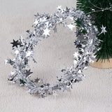 Qfdian  7.5m/8.2Yard Christmas Tree Decor Gold Silver Red Sparkly Star Wire Christmas Decorations Xmas Home Party Birthday Party Wedding