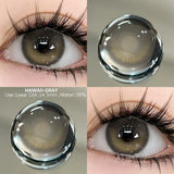 Qfdian  2pcs Colored Contact Lenses Brown Eyes Lenses Gray Lenses Blue Pupils Natural Eye Lens Colored Contacts Eye Cosmetics