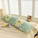 Qfdian  1PCS new milk fleece printed long throw pillow couple household double long pillow waist pillow