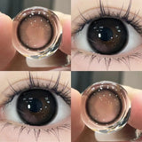 Qfdian 1Pair Colour Contacts Lenses Circular Natural Gray Blue Eye Lenses Myopia Beauty Pupil Black Eyes
