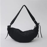 Qfdian Nylon Vintage Women Trendy Shoulder Bag Grunge Fashion Casual All Match Handbags Y2k Aesthetic Simple Office Lady Crossbody Bags