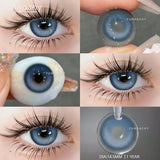 Qfdian   2Pcs Natural Gray Contact Lenses Yearly Brown Colorcon Makeup Blue Pupils Green Lens for Eyes High Quality Soft Contact