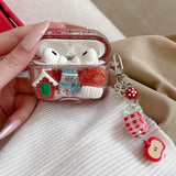 Qfdian  Christmas 3D Snowman Gloves Shiny Quicksand Case For AirPods Pro3 2025 Airpod 4 3 2 Pro 2 Luxury Moving Sand Earphone Hard Cover