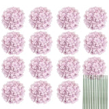 Qfdian Silk Hydrangea Flowers 54 Petals Artificial Hydrangeas with Stem for Flower Arrangement Table Decor Wedding Home Decoration
