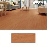 Qfdian  10Pcs 40x15cm PVC Floor Stickers Self-adhesive  Waterproof Thickened Wood Grain Floor  Foam  Living Room