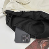 Qfdian Women's Backpack Multi-Purpose Bag Large Capacity Pure Color Design Versatile Commuter Crossbody Bag Personalized Trendyy Canvas Bag Shoulder Bag Backpack