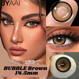 Qfdian  1 Pair Colored Contact Lenses Natural Brown 14.5mm Big Eyes Contacts Cosmetics Green Eye Color Lens Gray Lens Women Makeup