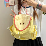 Qfdian Nylon Contrast Color Patchwork Schoolbags Women Students All Match Travel Bags Cartoon Casual Y2k Aesthetic Backpacks Trendy
