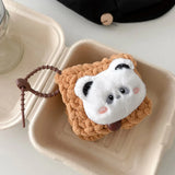 Qfdian Korea Lovely Plush Panda Knitted Headphone Cases For Galaxy Buds 2 Cover For Galaxy Buds Live Shockproof Fundas Protective Shell