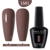 Qfdian  15ml UV Gel Nail Polish Semi Permanent Gel Varnish Enamel Brown Nail Gel Design Red Nails Art Nude Color Glitter Manicure