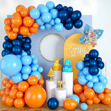 Qfdian  100Pcs Navy Blue Orange Balloon Garland Kit Birthday Baby Shower Balloon Arch Decoration Wedding Engagement Party Air Globos Set
