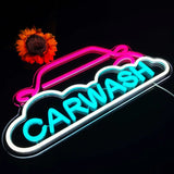 Qfdian  Car Wash Neon Lights Design Auto Service LED Neon Sign is Suitable for Auto Repair Shop or Car Modification USB