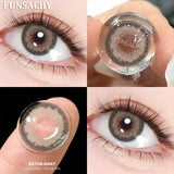 Qfdian  1 Pair Colored Contact Lenses for Eyes Natural Brown Gray Eye Contacts Yearly Cosmetics Pupils Blue Lens Green Contacts