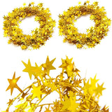 Qfdian  7.5m/8.2Yard Christmas Tree Decor Gold Silver Red Sparkly Star Wire Christmas Decorations Xmas Home Party Birthday Party Wedding
