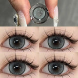 Qfdian Mill Creek 2pcs/Pair Colored Contact Lenses For Big Eyes Myopia Yearly Annual Color Cosmetic Lens Cosplay Beauty Pupils Diopters