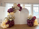 Qfdian  150Pcs Burgundy with Gold White Balloon Garland Arch Kit  for Baby Shower Valentines Day Bridal Shower Wedding Prom Decora