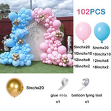 Qfdian  123pcs Pink Blue Balloons Garland Arch Kit Gender Reveal Boy Girl Baby Shower Decoration Sand White Balloon Birthday Party Decor