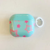 Qfdian  Cute pink stars are suitable for airpods 4th generation noise reduction earphone cover Apple 2/3 third generation