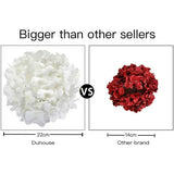 Qfdian Silk Hydrangea Flowers 54 Petals Artificial Hydrangeas with Stem for Flower Arrangement Table Decor Wedding Home Decoration
