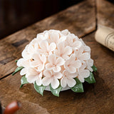 Qfdian  Ceramics Hydrangea Flower Aroma Holder Incense Holder Teahouse Incense Burner Ornament Reed Diffuser Stand Home Fragrance Gifts
