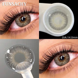 Qfdian  1pair METATRON Color Contact Lenses for Eyes Brown Eye Contacts Gray Pupils Yearly Use Women Cosmetics Color Eye Lens