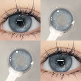 Qfdian 1 Pair New Style Color Contact Lens  Belt Grade 14.2MM  Big Eye  Series  1 Year Use Soft Hydrogel WT: 40%