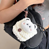 Qfdian Korea Lovely Plush Panda Knitted Headphone Cases For Galaxy Buds 2 Cover For Galaxy Buds Live Shockproof Fundas Protective Shell
