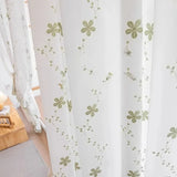 Qfdian  Nordic Embroidered White Gauze Curtains for Living Room Bedroom Window Partition Finished Window Veil Thermal Drapes Custom