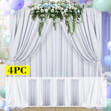 Qfdian  4 Panels-5ft x 10ft Wrinkle Free Pink Backdrop Curtain, Pink Wedding Backdrop Drapes, Silky Polyester Back Drop Cloth for Birthd