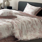 Qfdian Luxury Organic Bamboo Soft Silky Printing Bedding Set Single Double Queen King Size Duvet Cover Flat/Fitted Bed Sheet Pillowcase